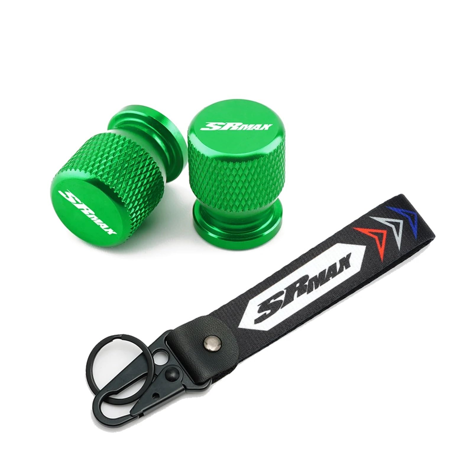 Motorrad-Ventilkern Für Aprilia SRMAX SR-MAX 125 250 300 SRMAX125 SRMAX250 SRMAX300 Rad-Reifen-Ventilkappen Abdeckung & Stickerei-Ring Schlüsselanhänger(Green) von AbyBasil