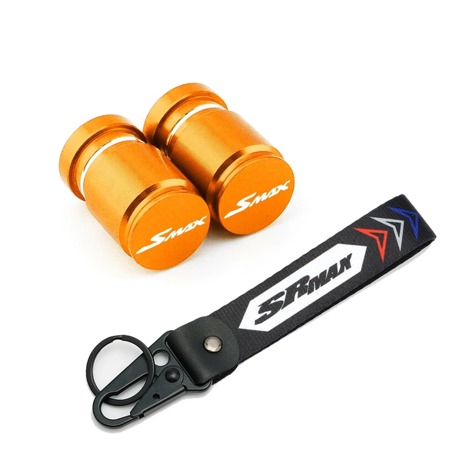 Motorrad-Ventilkern Für Aprilia SRMAX SR-MAX 125 250 300 SRMAX125 SRMAX250 SRMAX300 Rad-Reifen-Ventilkappen Abdeckung & Stickerei-Ring Schlüsselanhänger(Orange) von AbyBasil