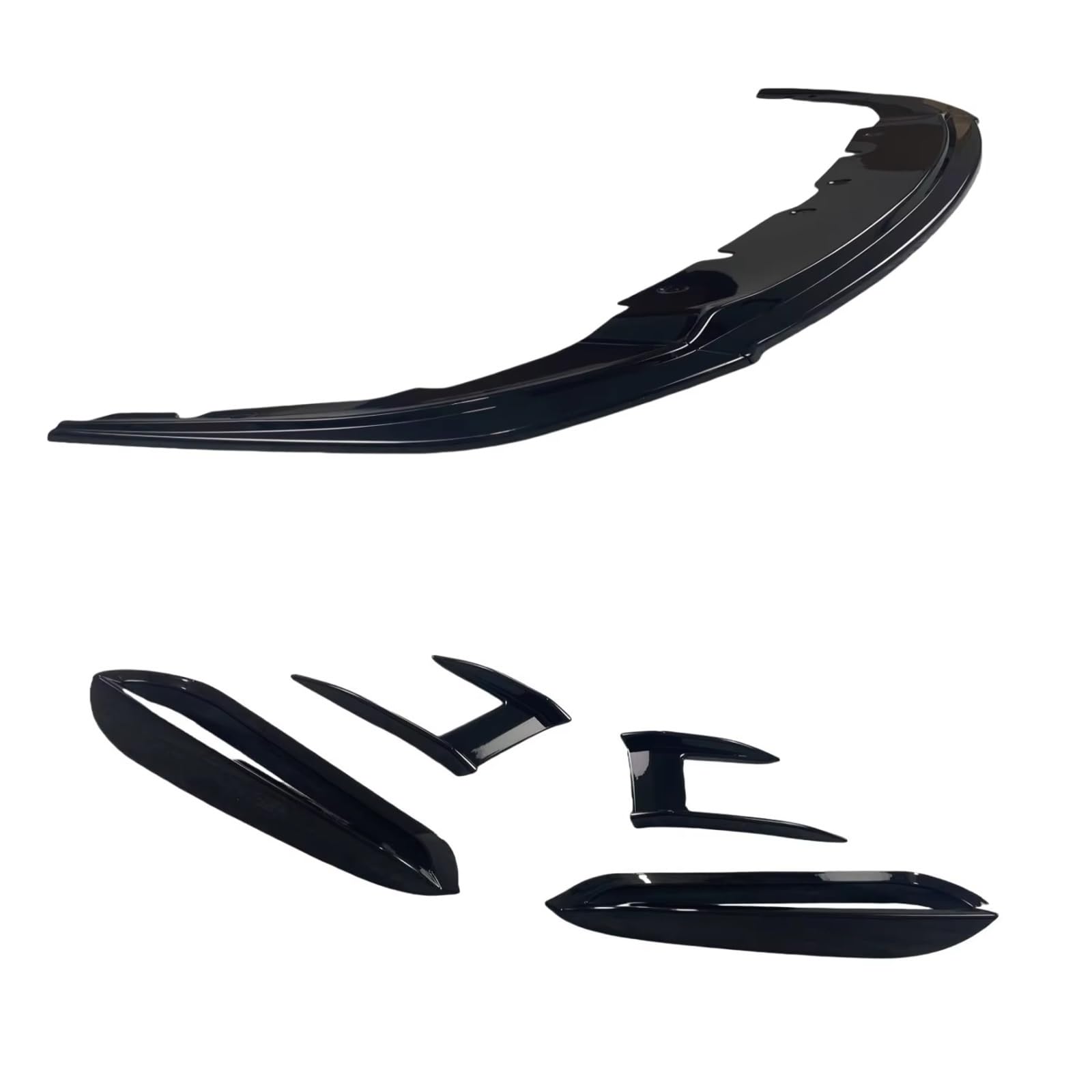 AcarKing Auto Heckspoiler Wing Kompatibel Mit Für F40 118i 120i 120d 128ti M135i 2019 2020 2021 2022 2023 2024 3 Stück Glänzend Schwarzer Frontstoßstangenlippen-Seitenspoiler-Splitter(Gloss Black 2) von AcarKing