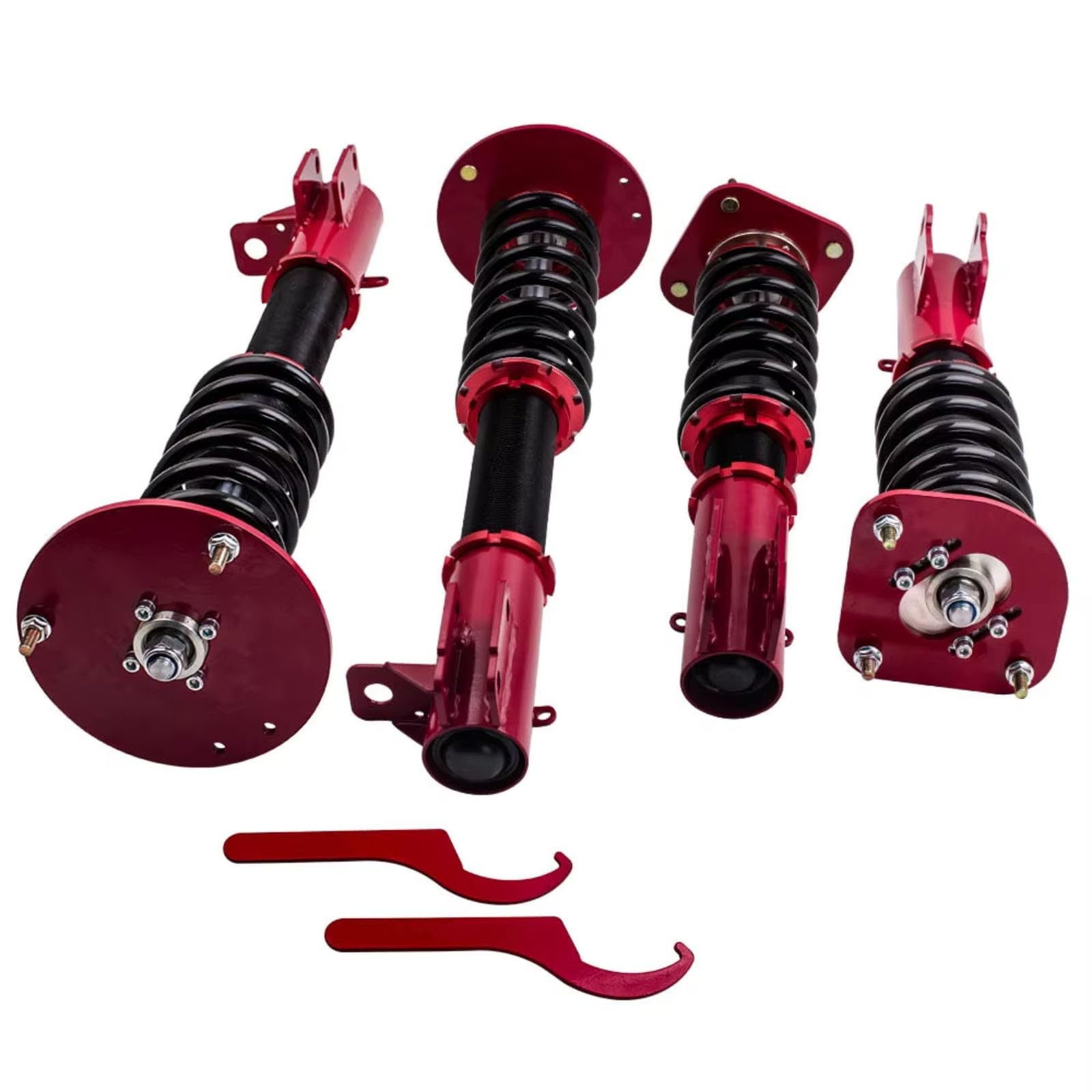 AcarKing Gewindefahrwerk Set Kompatibel Mit Dodge Für Neon 2000–2005 Für SX 2003–2005 Gewindefahrwerk Tieferlegungssatz Schraubenfeder Über Stoßdämpfer Autozubehör(Red) von AcarKing