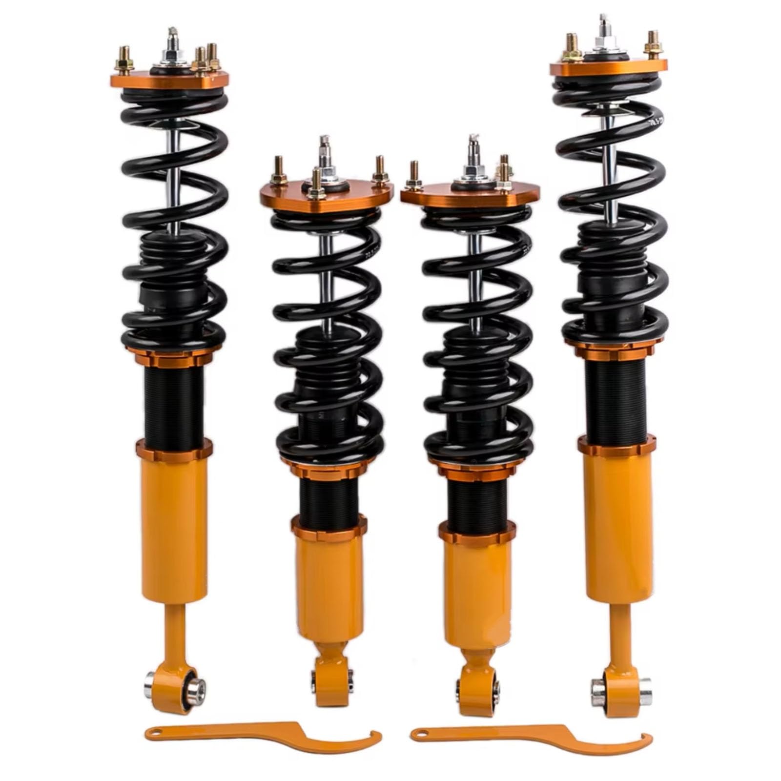 AcarKing Gewindefahrwerk Set Kompatibel Mit Toyota Für Mark II 2000 2001 2002 2003 2004 2005 2006 2007. 24 Verstellbare Gewindefahrwerks-Stoßdämpfer, Gewindefahrwerks-Tieferlegungssatz(Yellow) von AcarKing