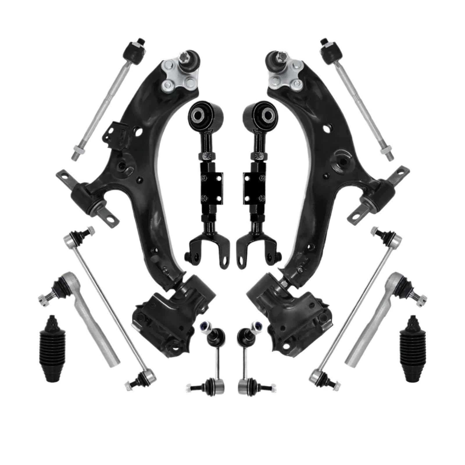 AcarKing Kompatibel Mit CR-V 2012 2013 2014 2015 2016 OEM: MS601175 MS601174 14-teiliges Vorderes Unteres Querlenker-Aufhängungs-Oberarm-Spurstangenmanschetten-Set Querlenker von AcarKing