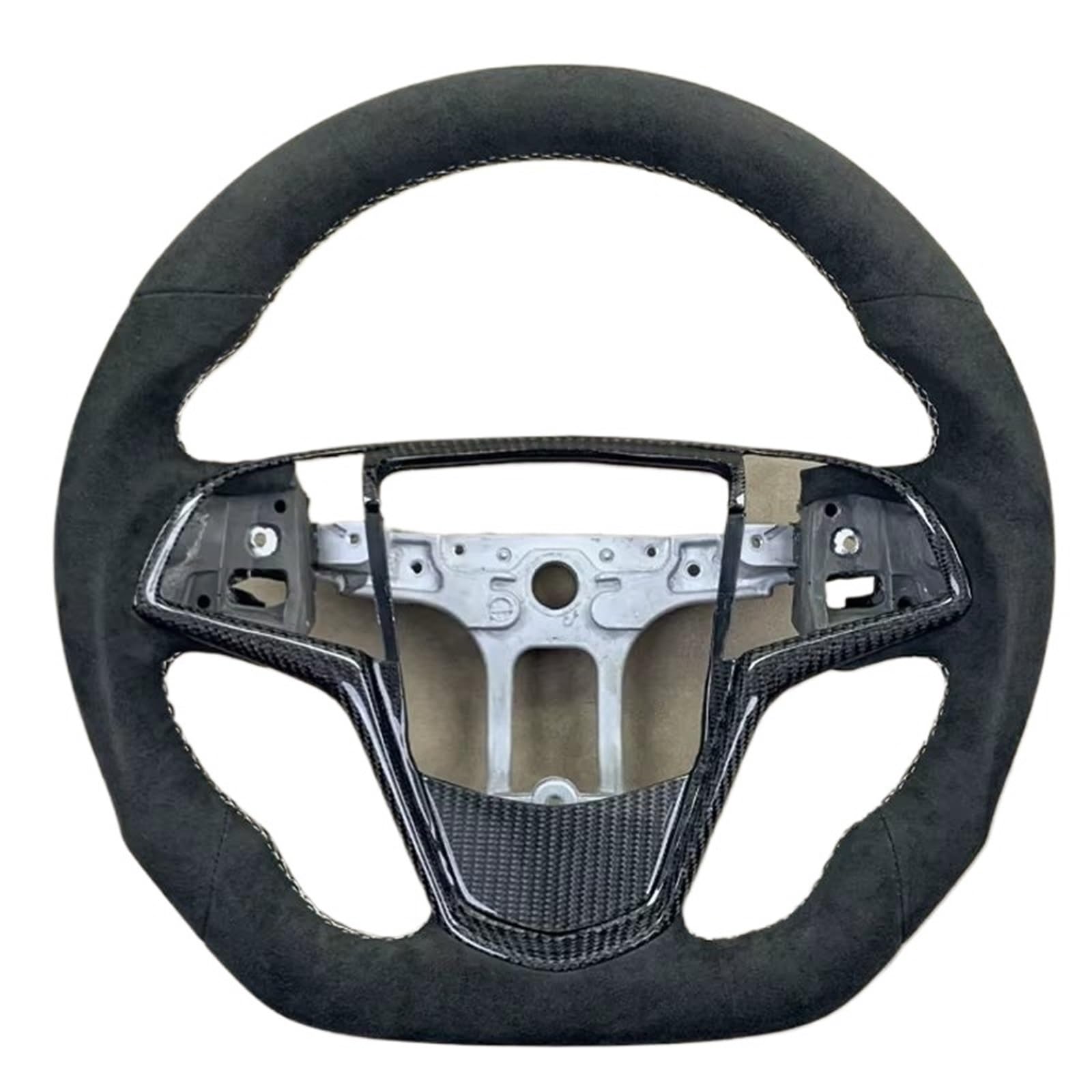 AcarKing Kompatibel Mit Cadillac Für ATS Für CT 2014 2015 2016 2017, Individuelles Auto-Sportlenkrad, Innenausstattung Aus Kohlefaser Lenkrad Auto von AcarKing
