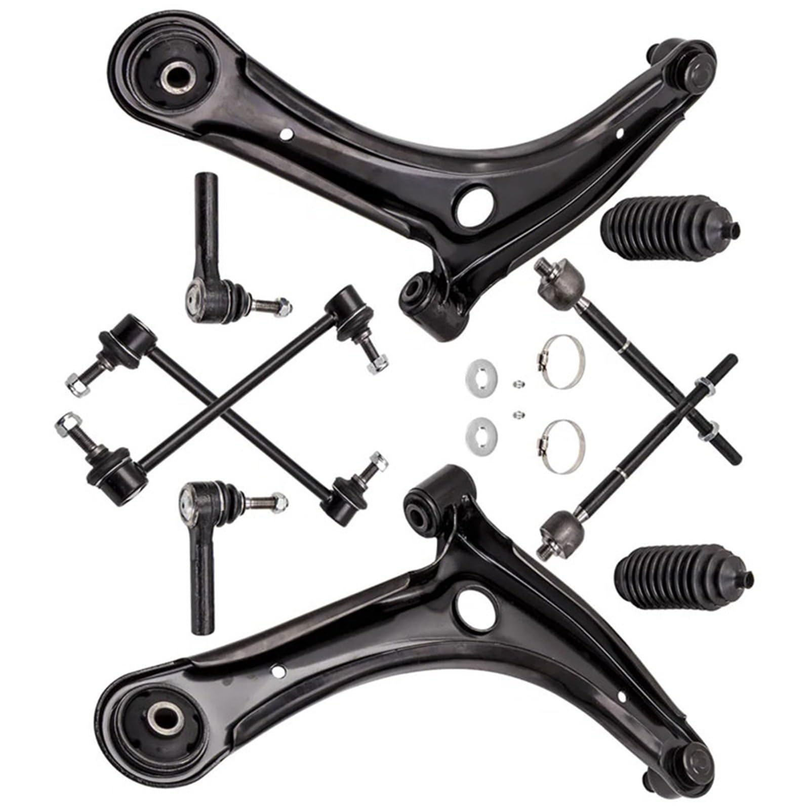 AcarKing Kompatibel Mit Jeep Für Patriot Für Compass 2007 2008 2009 2010 2011 2012 2013 2014 ES800408 EV80645 10-teiliges Stabilisator-Set Für Vorderen Unteren Querlenker Querlenker von AcarKing