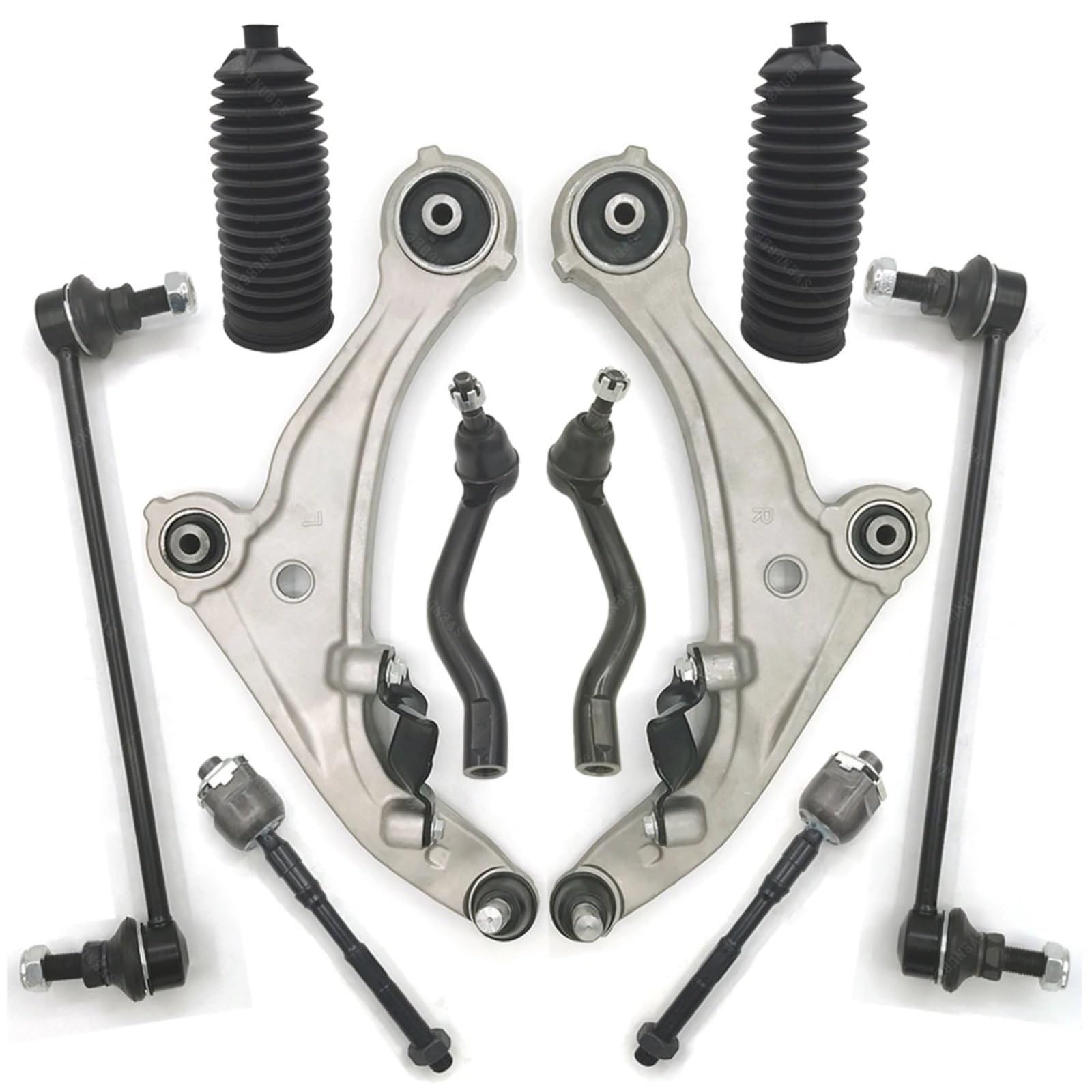 AcarKing Kompatibel Mit Nissan Für Altima 2007 2008 2009 2010 2011 2012 10 Stück Vorderradaufhängung Unterer Querlenker Stabilisator Spurstangenköpfe Kit K620195 K620196 Querlenker von AcarKing