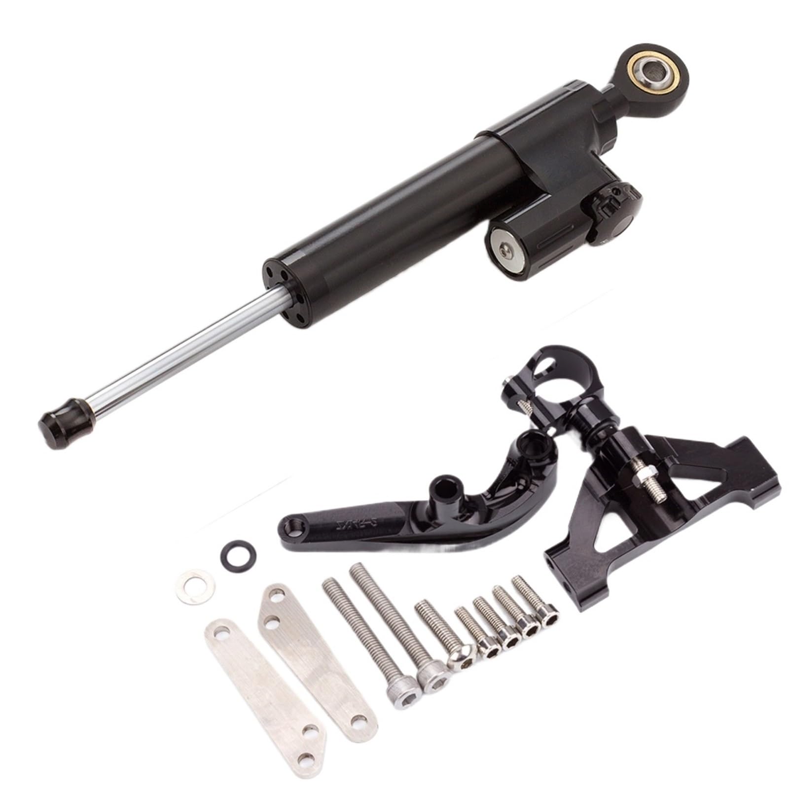 AcarKing Lenkungsdämpferstabilisator Kompatibel Mit Für ZX14R Für ZZR1400 2006-2020 Motorrad-Lenkungsdämpfer Stabilisatorhalterung Montagesatz Lenkungsdämpfer Stoßdämpfer(Black) von AcarKing