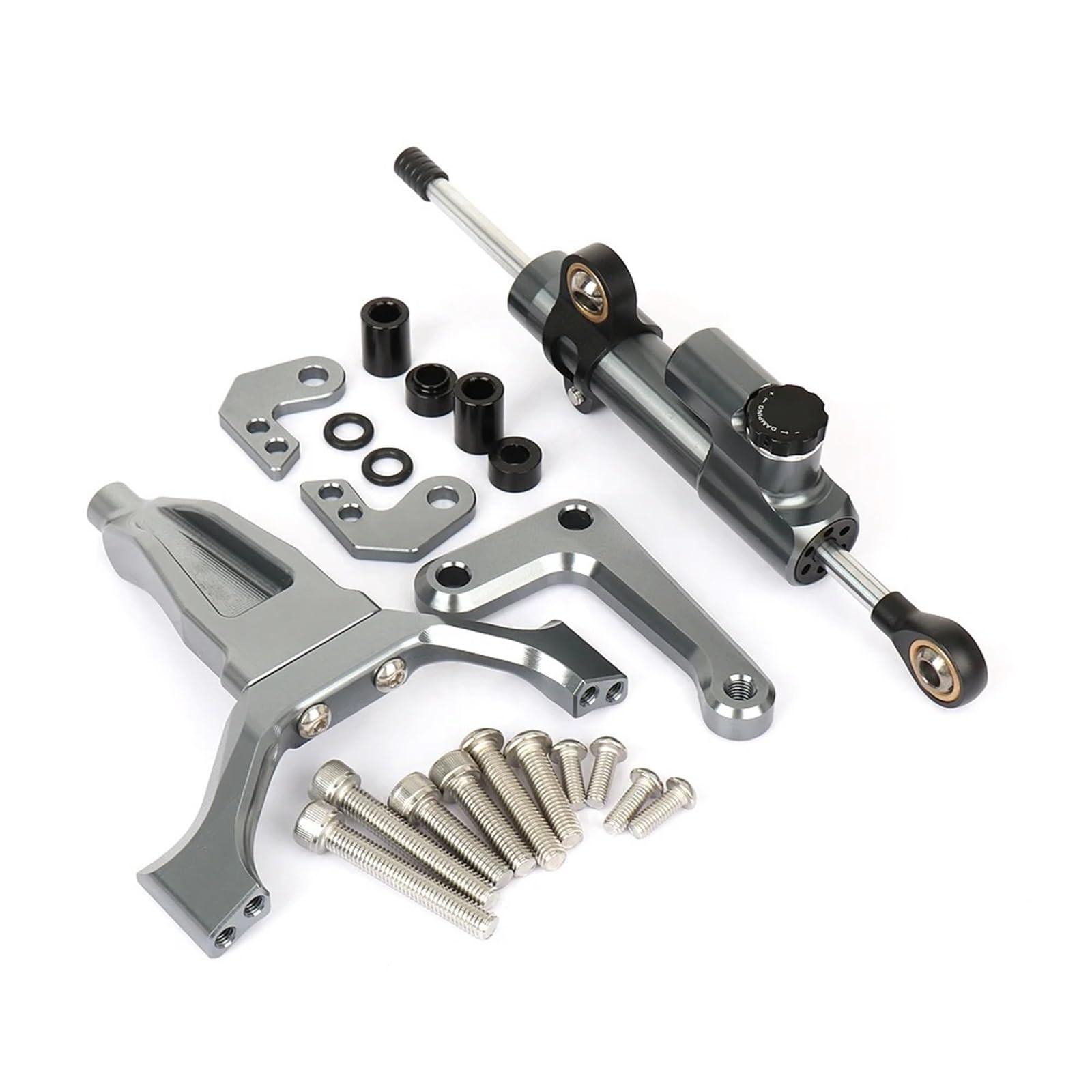 AcarKing Lenkungsdämpferstabilisator Kompatibel Mit Yamaha Für MT-09 2024 Motorradzubehör Stabilisator Lenkungsdämpfer Montagehalterung Kit Dämpfer Kit Dämpfer Stoßdämpfer(Silver,B) von AcarKing