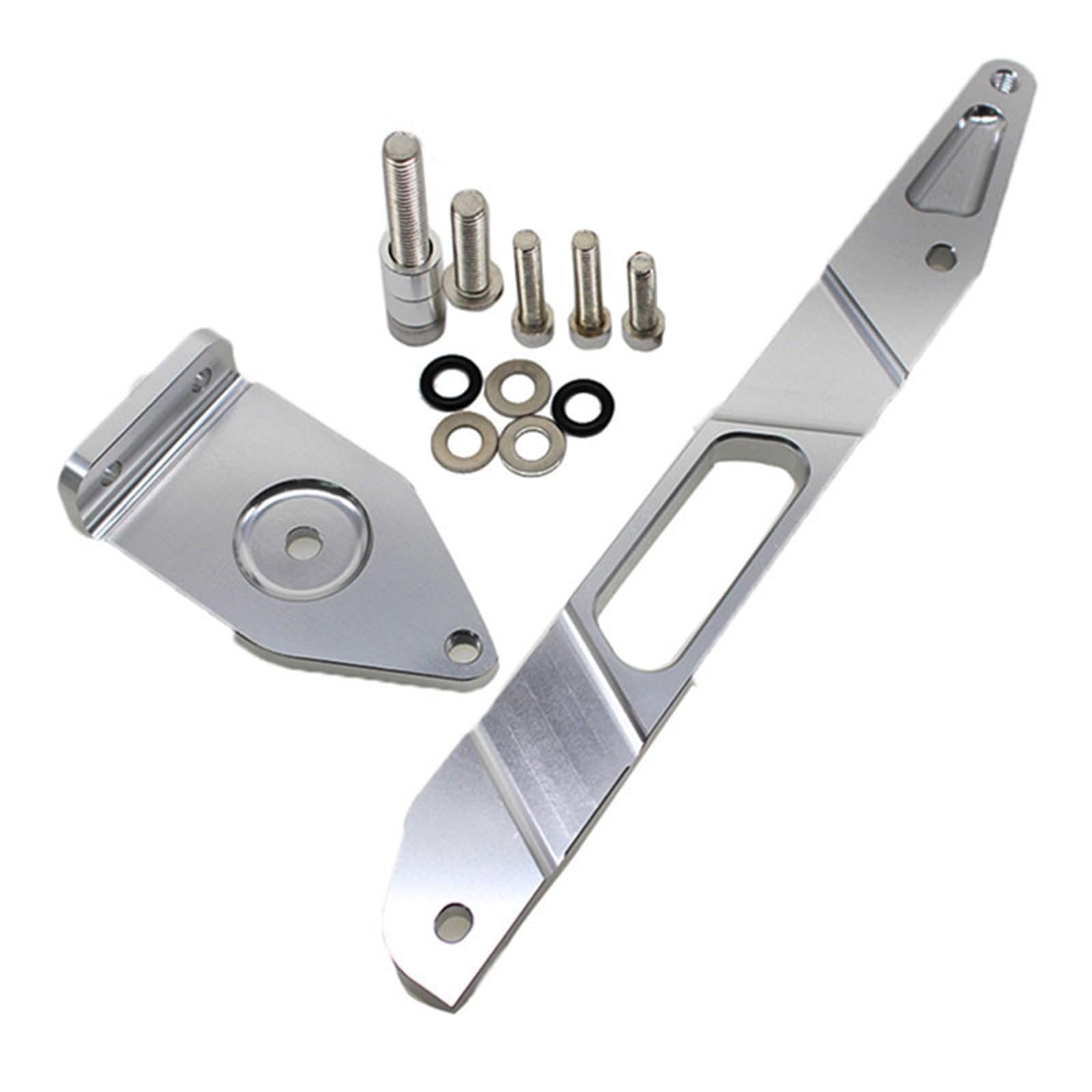 AcarKing Lenkungsdämpferstabilisator Kompatibel Mit Yamaha Für XJR1300 2002-2015 Aluminium-Lenkungsdämpfer Motorräder Stabilisieren Dämpfer Halterung Moto Lenkungsdämpfer Stoßdämpfer(Silver,A) von AcarKing