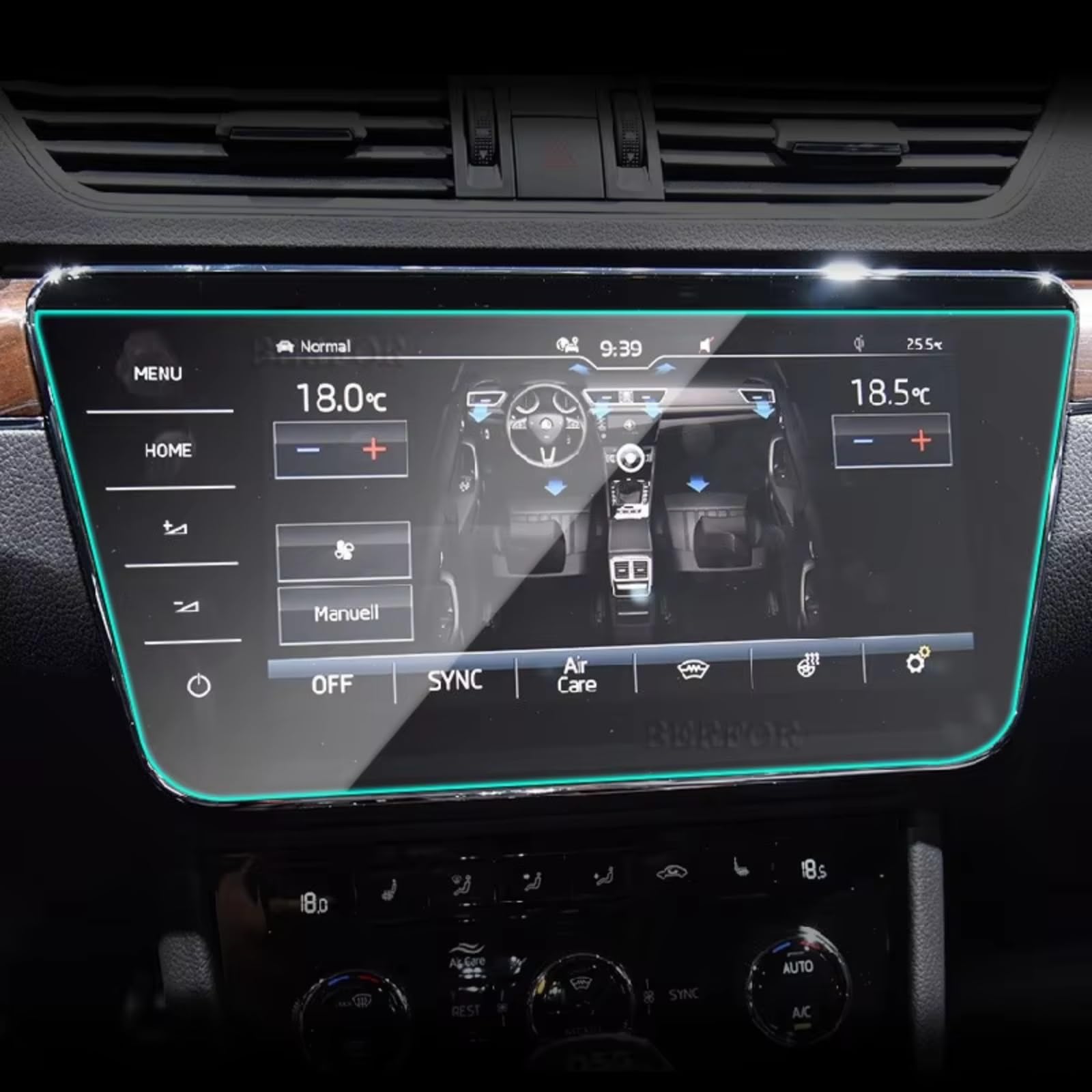 AcarKing Schutzfilm Kompatibel Mit Skoda Für Superb 2019 2023, 1 Stück, Schutzfolie Aus Gehärtetem Glas, Auto-Displayschutzfolie, Auto-Hartglas-Zubehör von AcarKing