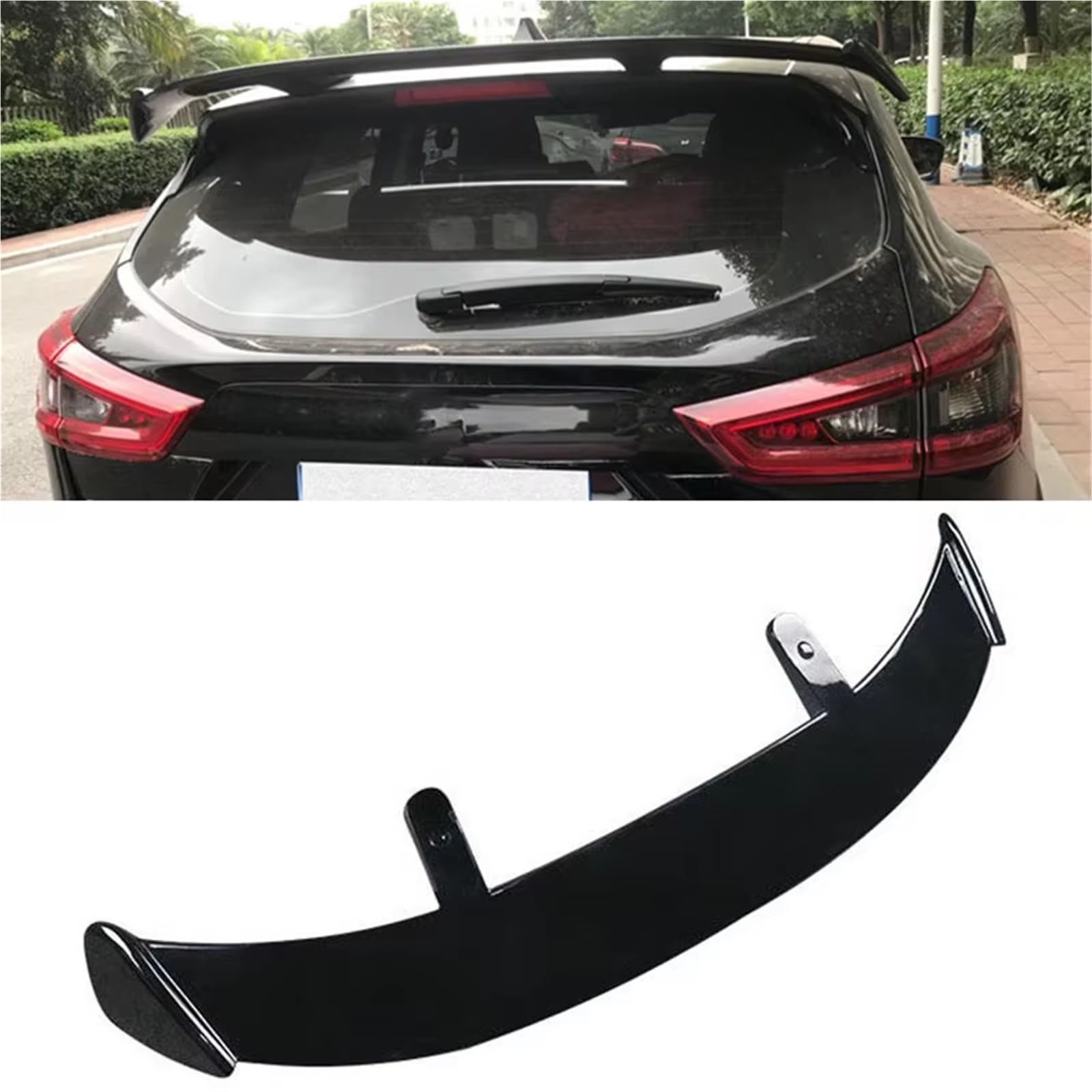 Auto Heckspoiler Wing Universal-Dachspoiler Für Flügel ABS-Material Autofenster Hecklippe Schwarze Schwanzflosse Außenmodifikation Styling Dekorationszubehör(Carbon Fiber) von AcarKing