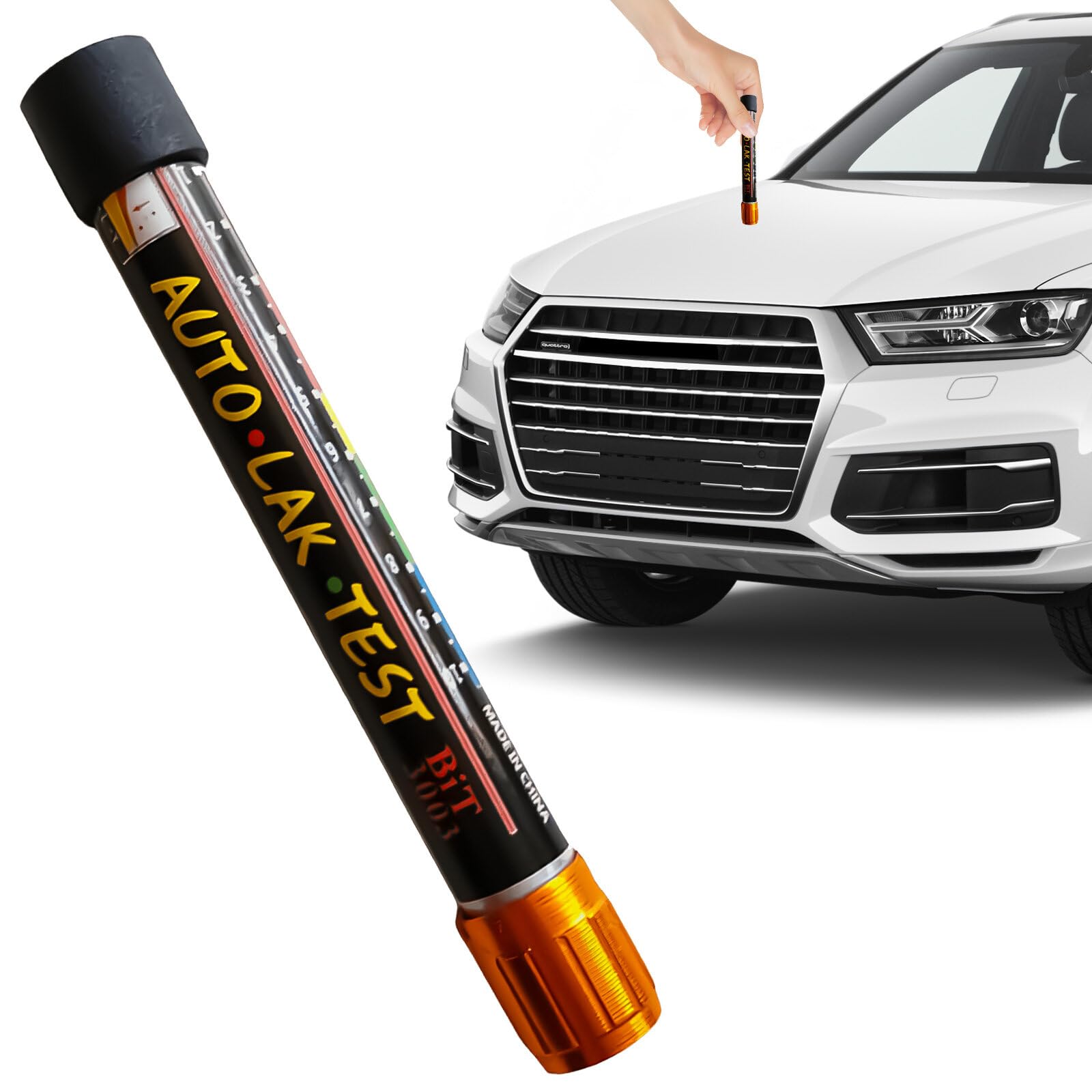 Acboor Lackmessgerät Auto, Lackdickenmessgerät Autolack Tester Lackmessgerät Lackstift Auto Lacktester mit Magnetspitzenskala, Blechtester Lackfilmstift für Karosserie Schadens Detektor von Acboor