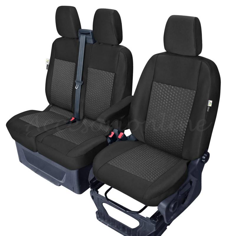 Accesorionline Sitzbezüge für Ford Transit VIII ab 2013, 100 % passgenau, Schwarz von Accesorionline