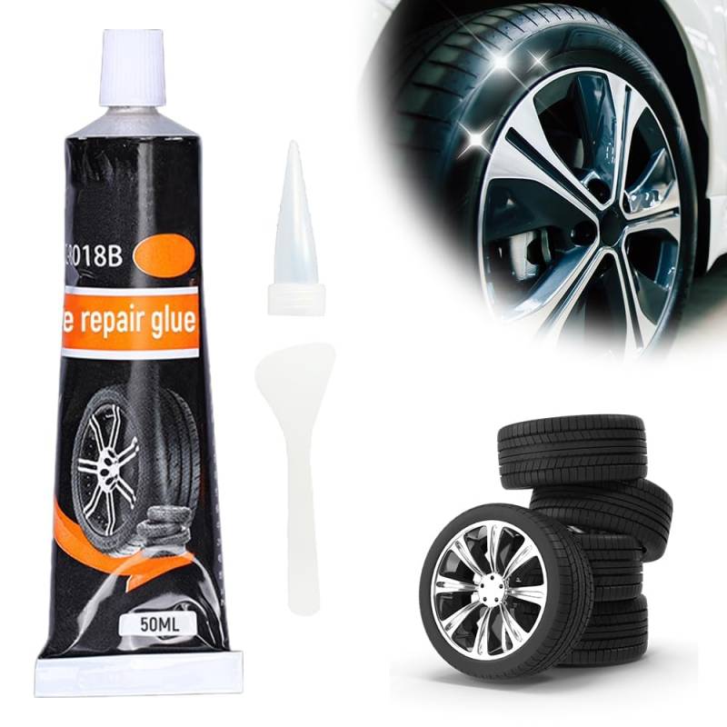 50ml Reifenreparatur Kleber,Gummilösung Reifen Kleber Auto Gummi Reifenreparatur Schwarz,Wasserfester und Hochtemperaturbeständiger Reifenreparaturkleber (1PC) von Accrue