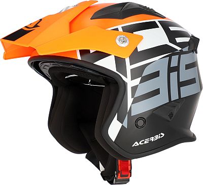 Acerbis Aria Graphic, Jethelm - Matt Schwarz/Orange/Weiß/Grau - S von Acerbis