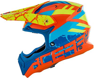 Acerbis Impact 3.0, Motocrosshelm - Blau/Neon Orange/Gelb - XXL von Acerbis