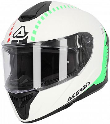 Acerbis Krapon, Integralhelm - Weiß/Schwarz/Neon-Grün - M von Acerbis