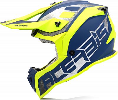 Acerbis Linear, Motocrosshelm - Matt Neon-Gelb/Blau/Grau - S von Acerbis