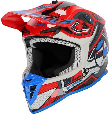 Acerbis Linear S24, Motocrosshelm - Rot/Blau/Grau - XL von Acerbis