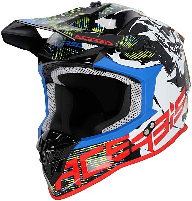 Acerbis Linear, Motocrosshelm - Schwarz/Neon-Gelb/Rot/Blau - S von Acerbis