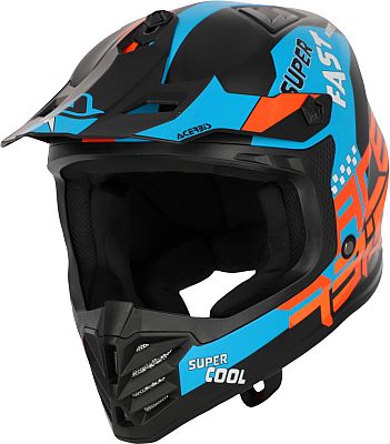 Acerbis Profile Junior, Motocrosshelm Kinder - Matt Schwarz/Orange/Hellblau - T52 von Acerbis