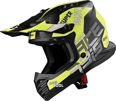 Acerbis Profile Junior, Motocrosshelm Kinder - Schwarz/Neon-Gelb/Grau - T50 von Acerbis