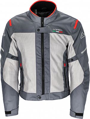 Acerbis Ruby, Textiljacke wasserdicht - Grau/Hellgrau/Rot - L von Acerbis