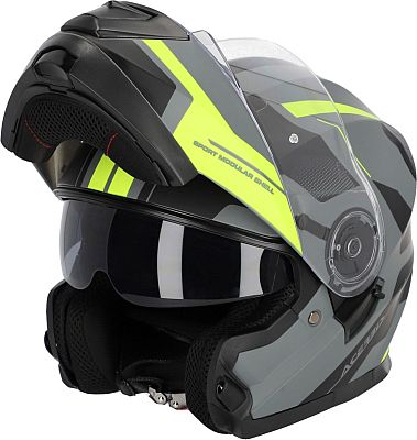 Acerbis Serel, Klapphelm - Schwarz/Grau/Neon-Gelb - S von Acerbis