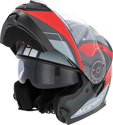 Acerbis Serel, Klapphelm - Matt Grau/Hellgrau/Rot/Weiß - XL von Acerbis