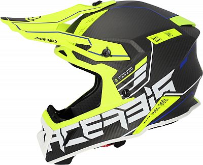 Acerbis Steel Carbon S23, Motocrosshelm - Matt Schwarz/Neon-Gelb/Weiß - M von Acerbis