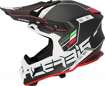 Acerbis Steel Carbon S23, Motocrosshelm - Matt Schwarz/Rot/Weiß - M von Acerbis