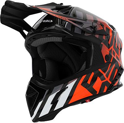 Acerbis Steel Carbon S24, Motocrosshelm - Schwarz/Neon-Orange/Weiß - M von Acerbis