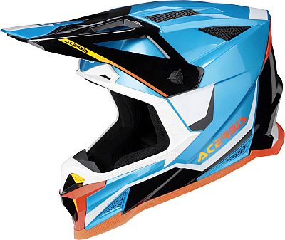 Acerbis T711, Motocrosshelm - Hellblau/Schwarz/Weiß/Orange - L von Acerbis