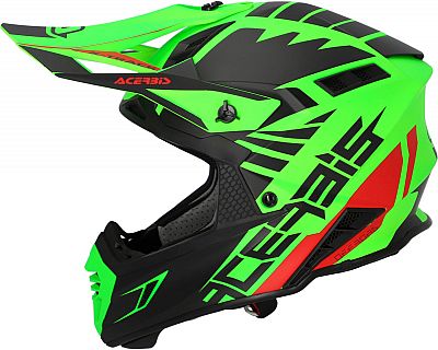 Acerbis X-Track, Motocrosshelm - Matt Neon-Grün/Schwarz/Rot - M von Acerbis