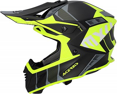 Acerbis X-Track, Motocrosshelm - Matt Schwarz/Neon-Gelb/Grau - L von Acerbis