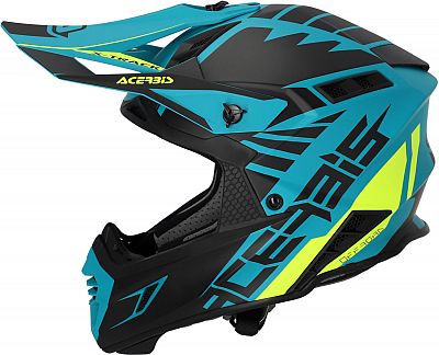 Acerbis X-Track, Motocrosshelm - Matt Türkis/Schwarz/Neon-Gelb - XS von Acerbis