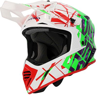 Acerbis X-Track S24, Motocrosshelm - Weiß/Neon-Grün/Rot - XXL von Acerbis