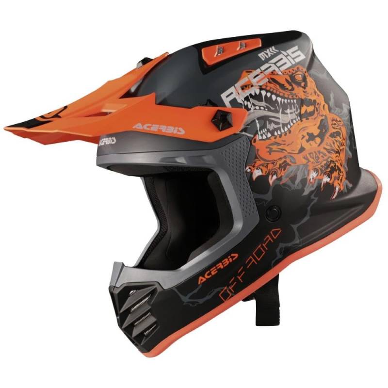 Helm Junior Acerbis ECE 22/06 Profile Schwarz Orange Fluo Größe L (54 cm) von Acerbis