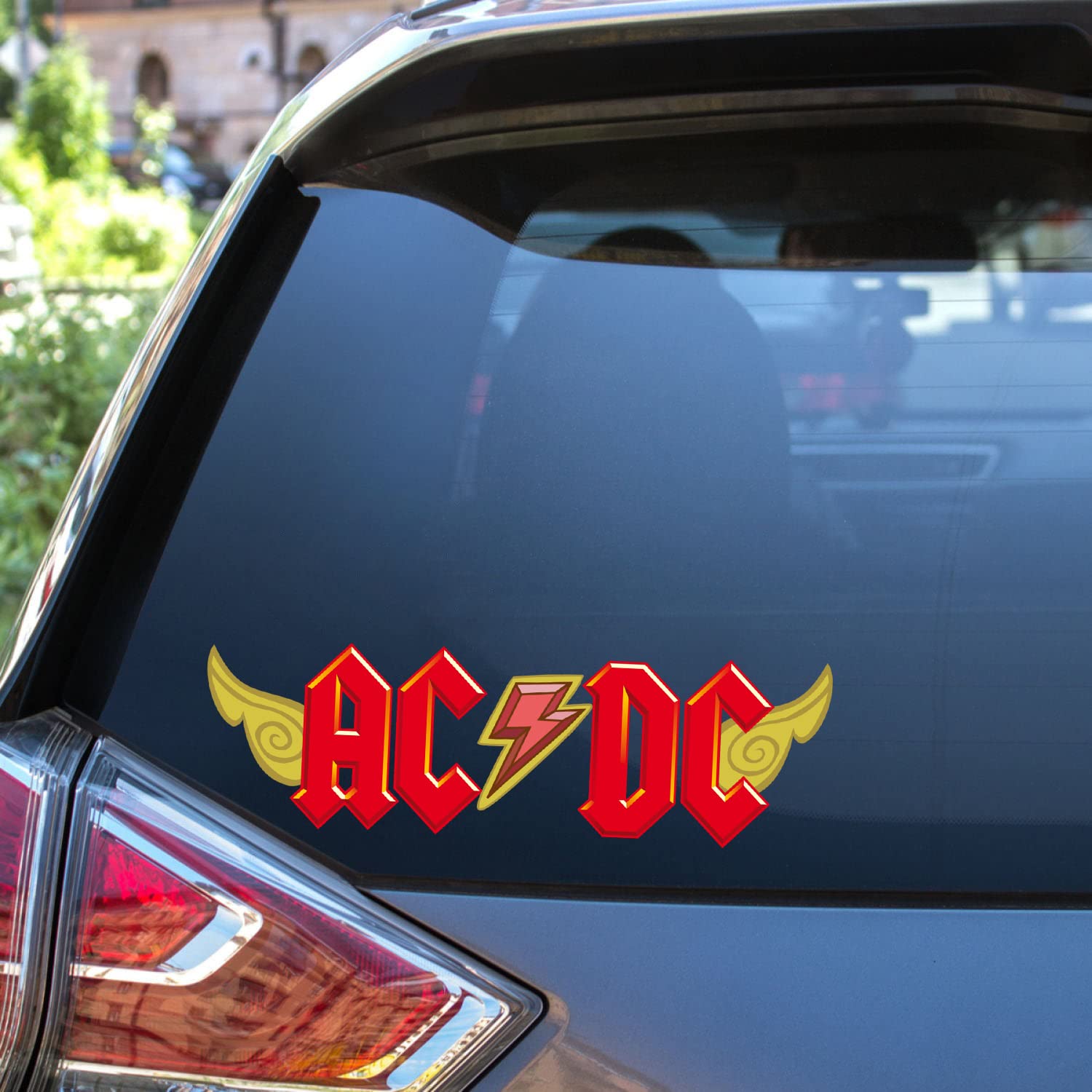 AC/DC Aufkleber Sticker Heckscheibe Autoaufkleber Logo Rot für Kühlschranxk von LZBBD