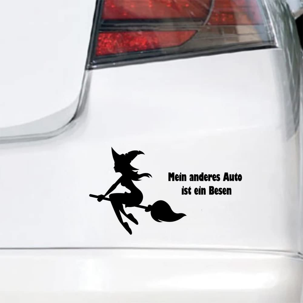 Auto Aufkleber Hexe Witch Frau Hexerei Mein Aanderes Auto ist ein Besen Autoaufkleber Sticker Aufkleber 2 Stücke von LZBBD