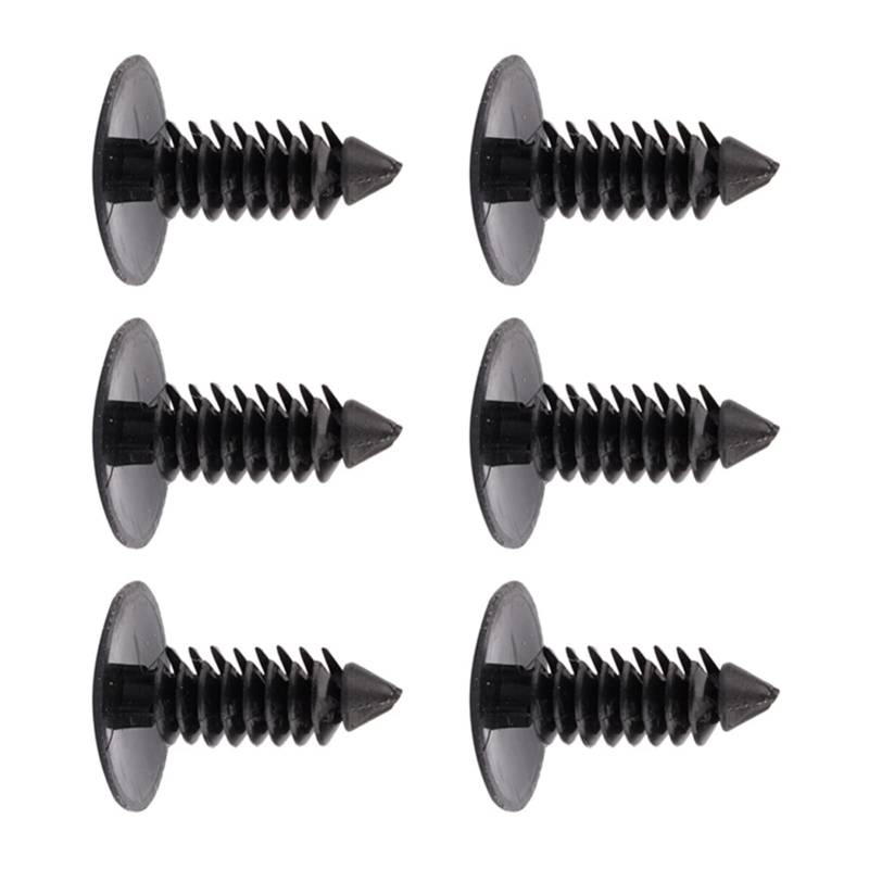 Acouto 100pcs Fenders Fastener Nieten, 7,5 -mm -Loch -Plastik -Push in Nieten Fastener Black Clips Nietclip -Sortiment -Kit für den Autogebrauch von Acouto