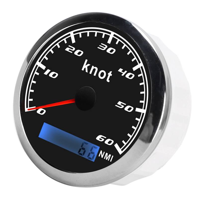 Acouto GPS-Tachometer-Geschwindigkeitsmesselemeter IP67 wasserdichte Rote Hintergrundbeleuchtung 9-30 V DC mit Trittmotor für Autowagenboot (Black) von Acouto