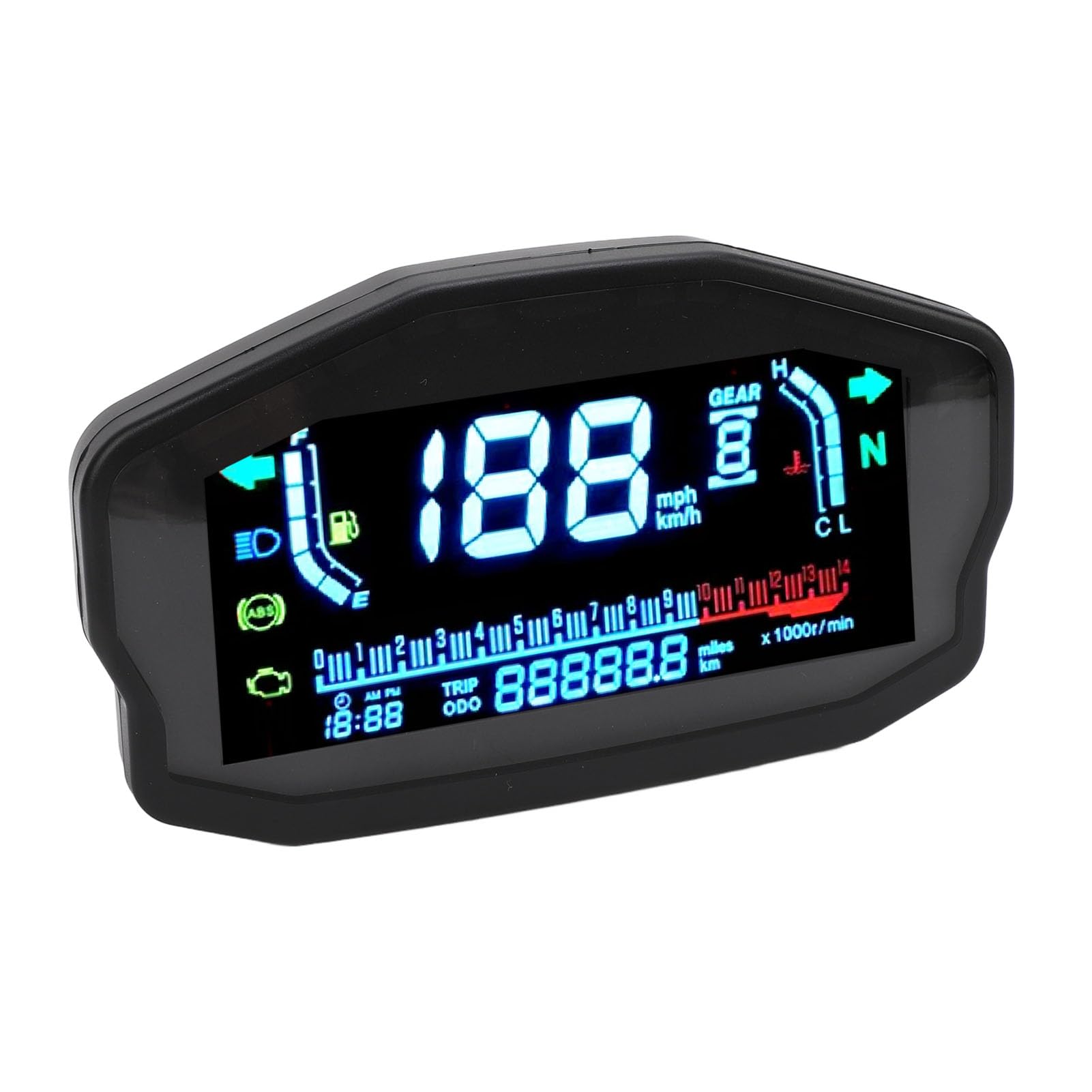 Acouto Motorrad-Tachometer, Kilometerzähler, Drehzahlmesser, Drehzahlmesser-Ersatz für 1 2 4 Zylinder, Genaue Datenablesungen, Einfache Installation für Profis, Langlebiges von Acouto