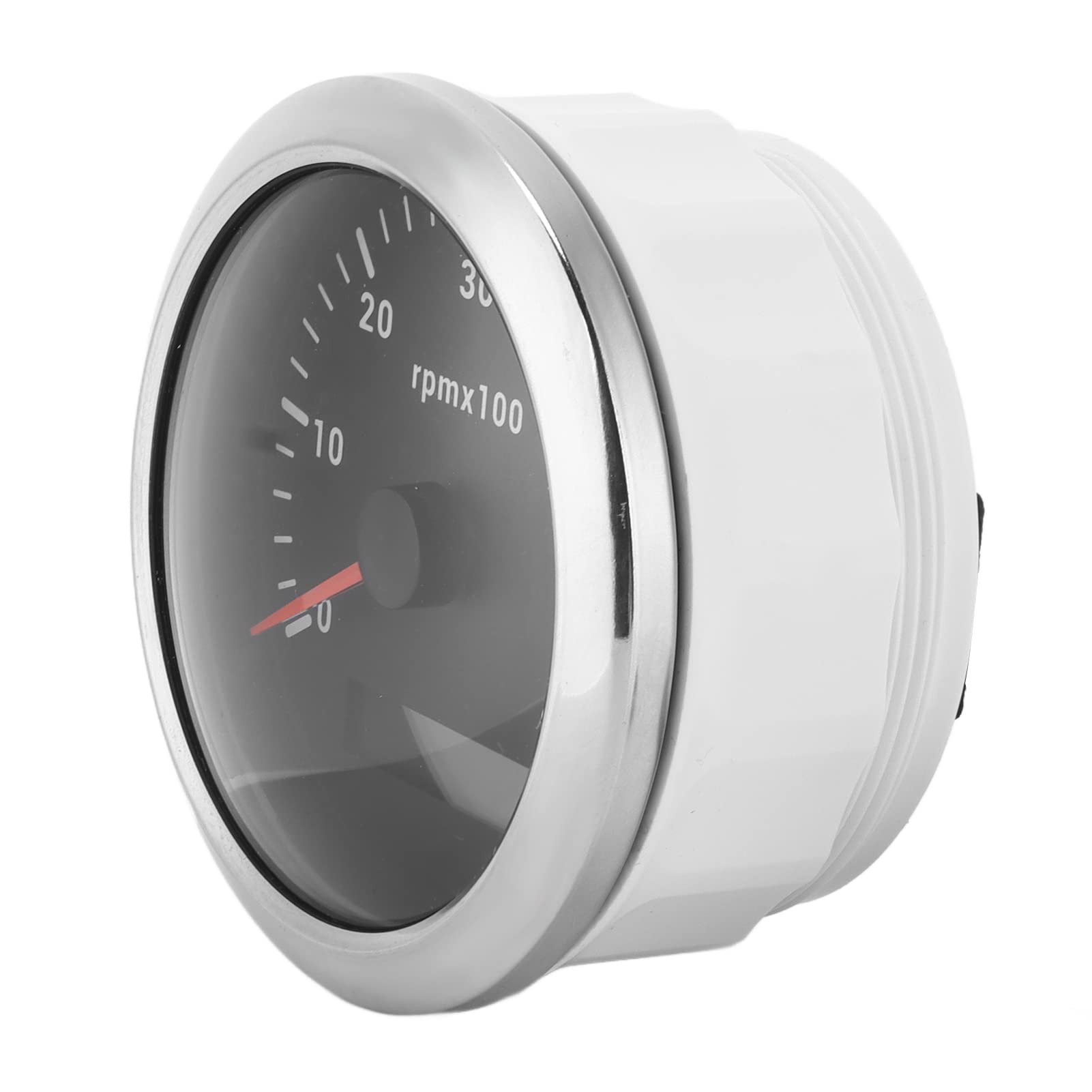 Acouto Tachometer 85 Mm/3,35 Zoll 0-6000 U/min Universell mit Einstellbarer Hintergrundbeleuchtung, Langlebig für Boote, Wohnmobile, Technische Maschinen, Edelstahl (Black) von Acouto