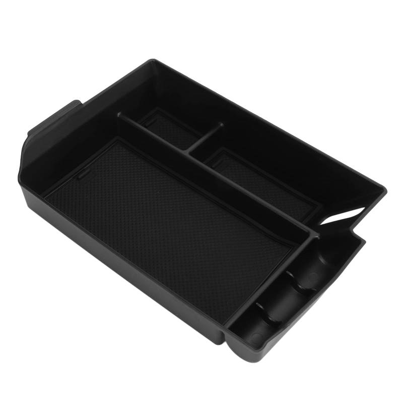 Auto Accessories Mattschwarze Armlehnen-Mittelkonsolen-Organizer-Ablage für Sienna 2021, ABS-Kunststoff mit Strukturierten Gummimatten, Robust, Praktisch, Handyhalter von Acouto