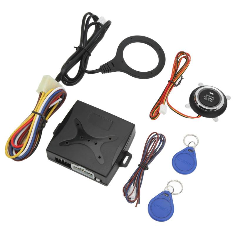 Auto-Push-Start-System, Passend für Smart Engine Start Stop Button Keyless Go Kit für 12-V-Fahrzeuge, Universal Fit Engine Start Button Key für Fahrer und Beifahrer von Acouto