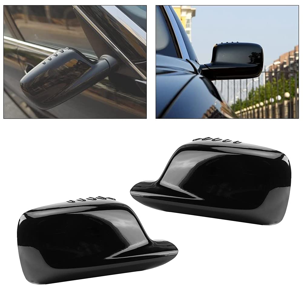 P LeftRight Rearview Door Mirror Cover 51167074236 Fit for E46 323Ci 325Ci 328Ci E65 E66, ohne Dass Irgendwelche Änderungen Erforderlich Sind, Einfach die oder Beschädigt und von Acouto