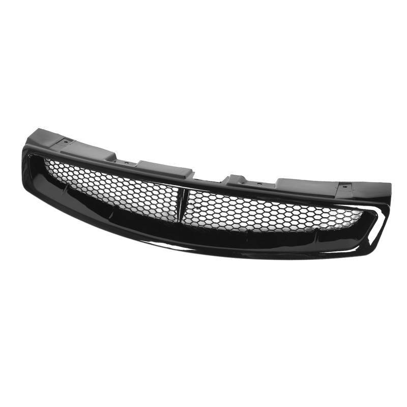 Vordere Stoßfänger Motorhaube Kühlergrill Vordere Stoßfänger Mesh Kühlergrill Vordere Stoßfänger Gloss Black Abs Mesh Design Direkter Ersatz für G35 2-Türer-Coupé 2003-2007 von Acouto