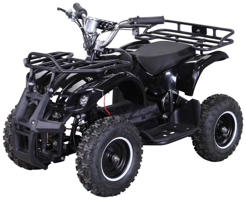 Actionbikes Motors Kinder Elektro Miniquad ATV Torino | 𝟭𝟬𝟬𝟬 Watt 36 Volt - Scheibenbremsen - Umweltfreundlicher Elektromotor - LED-Scheinwerfer - Kinder Quad (1000 Watt Schwarz) von Actionbikes Motors