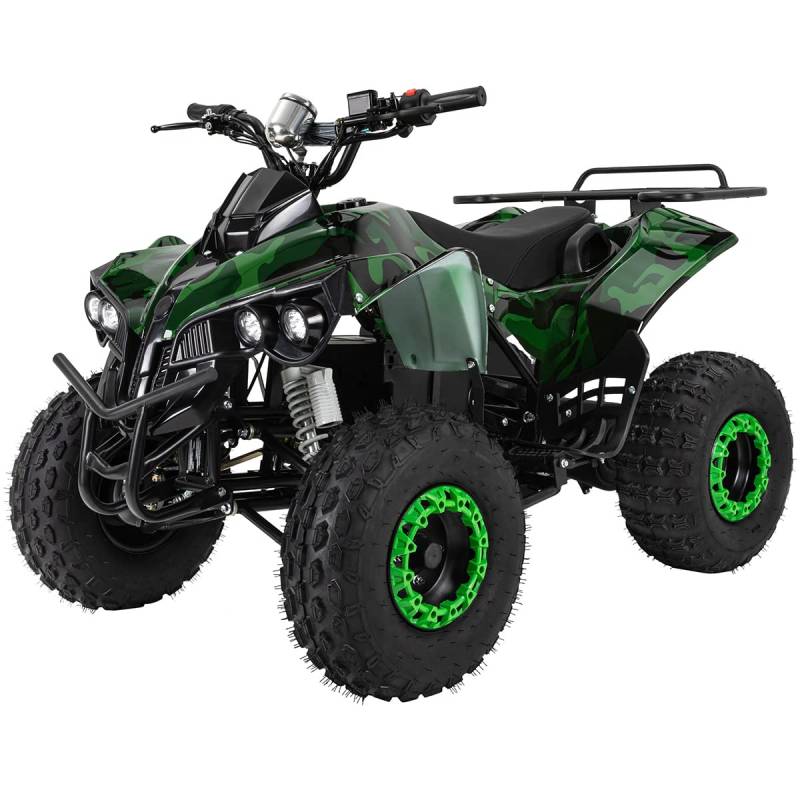 Actionbikes Motors Kinder Quad Elektro ATV S-10 | 𝟒𝟖 Volt 𝟭𝟬𝟬𝟬 Watt Motor bis 𝟐𝟬 km/h - Kinderquad - Pocket Quad - Miniquad - Scheibenbremsen - Für Kinder ab 8 Jahren (Camouflage lackiert) von Actionbikes Motors