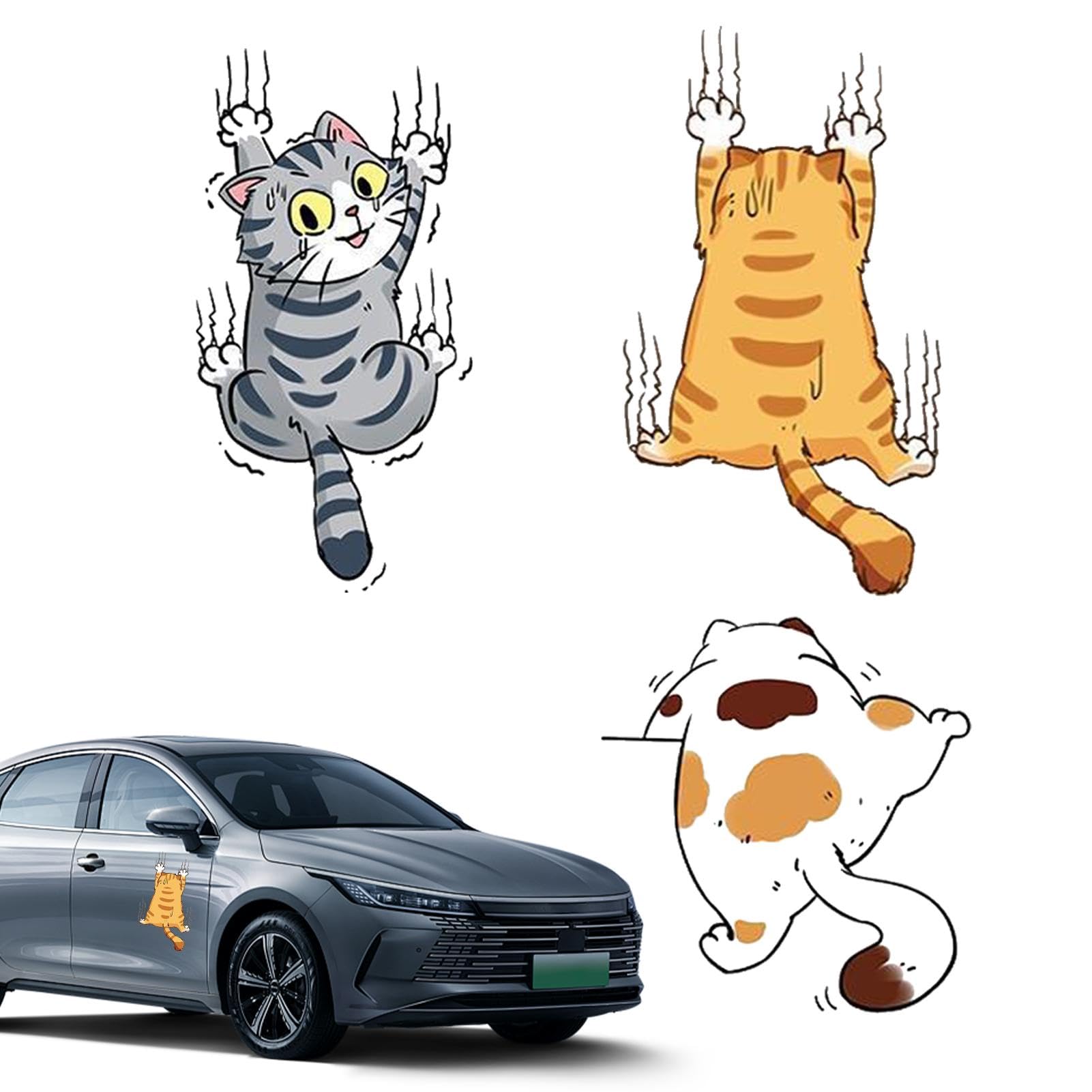 Acunny Katzen-Autoaufkleber, Katzenkratz-Autoaufkleber,Katzen-Stoßstangenaufkleber- | Entzückende und humorvolle Katzen-Autoaufkleber für Gepäck, Wand, Motorrad, Computer, Telefon von Acunny